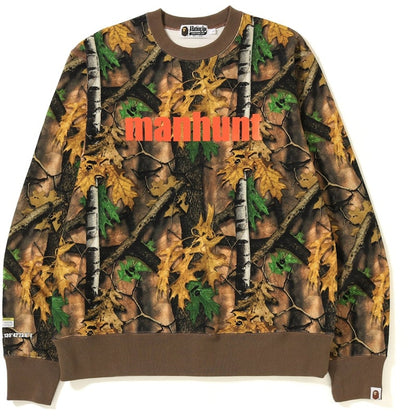 BAPE Forest Camo Wide Crewneck Beige