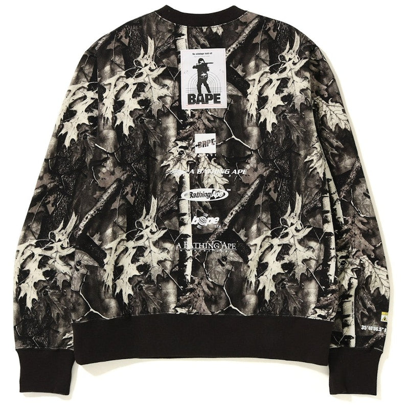 BAPE Forest Camo Wide Crewneck Black