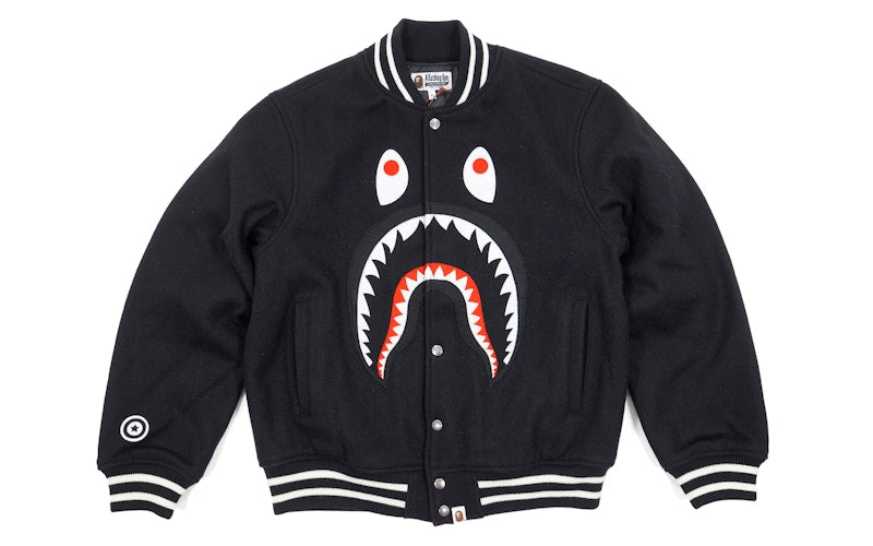 BAPE Front Facing Shark Varsity Black