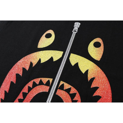 BAPE Glass Beads Gradation Shark Tee Black/Red