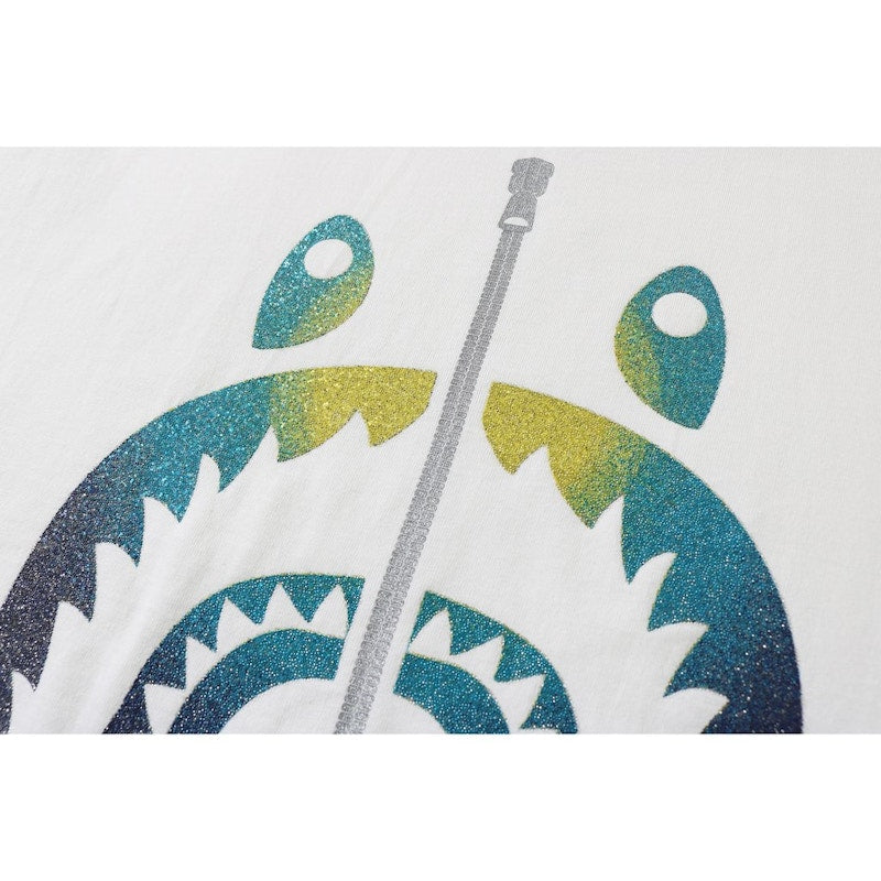 BAPE Glass Beads Gradation Shark Tee White/Blue