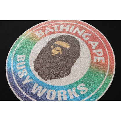 BAPE Glass Beads Rainbow Busy Works Tee Black