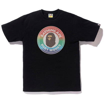 BAPE Glass Beads Rainbow Busy Works Tee Black