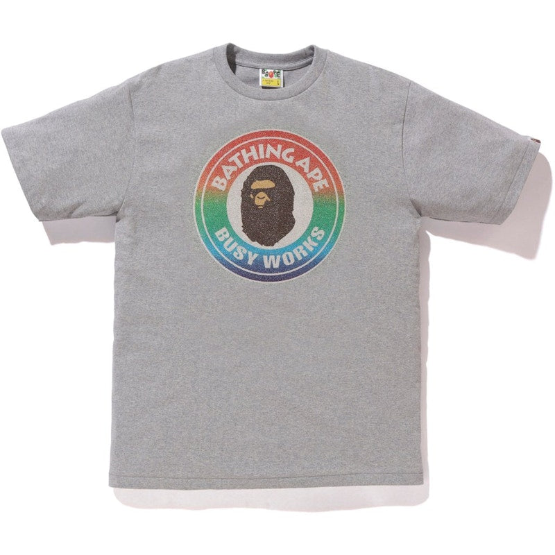BAPE Glass Beads Rainbow Busy Works Tee Grey