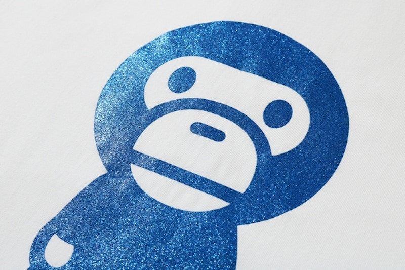 BAPE Glitter Baby Milo Tee White/Blue