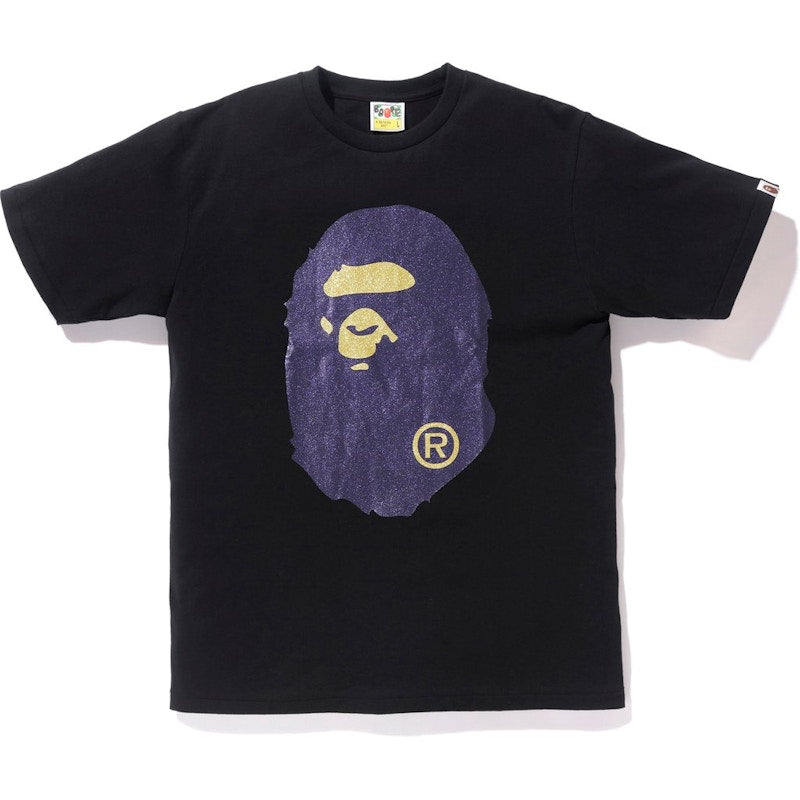 BAPE Glitter Big Ape Head Tee Black/Purple