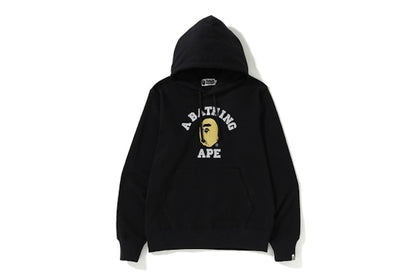 BAPE Glitter College Pullover Hoodie Black