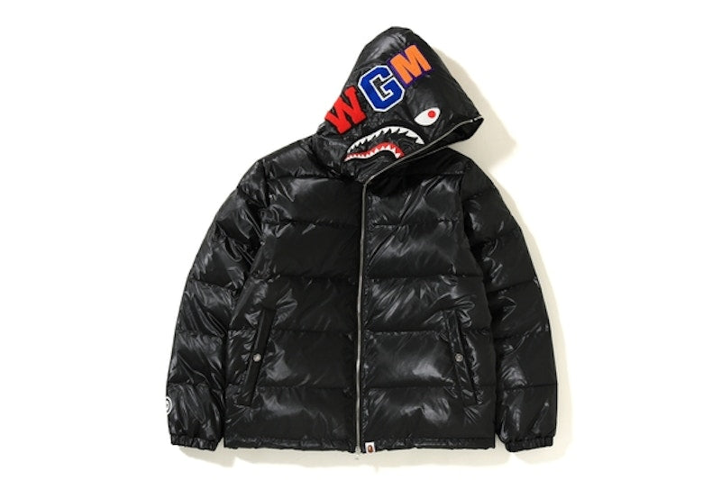 BAPE Glossy Shark Down Jacket Black