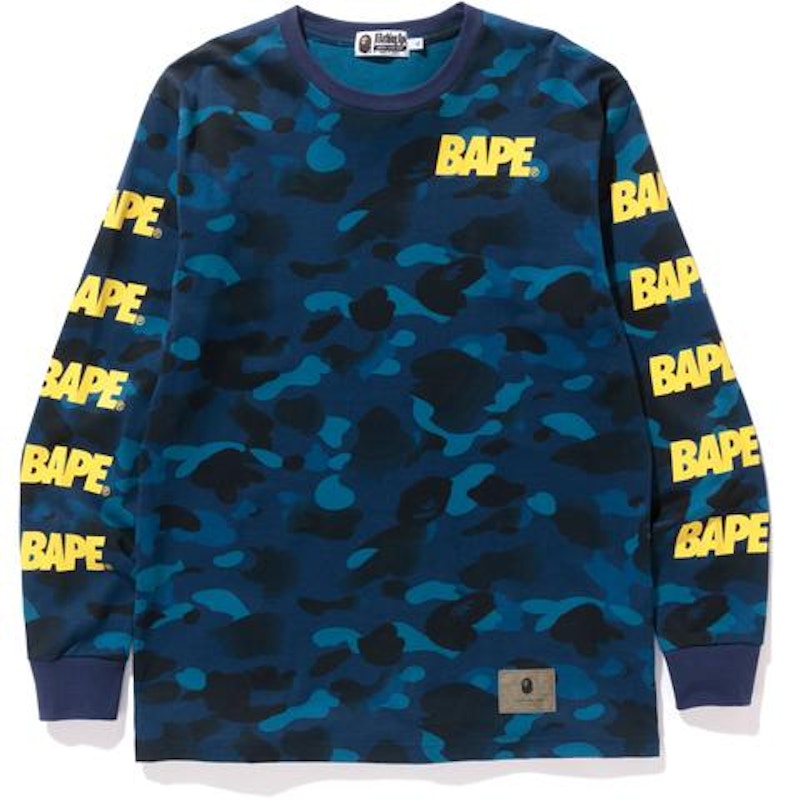 BAPE Gradation Camo L/S Tee Tee Navy