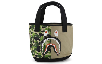 BAPE Half ABC Camo Shark Face Tote Green/Ivory