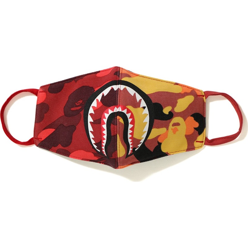 BAPE Half Camo Shark Mask Red/Orange