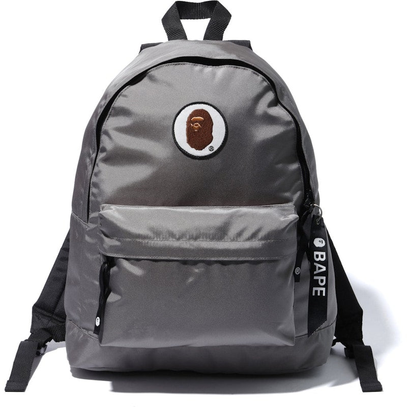 BAPE Happy New Year Ape Head Patch Backpack Grey