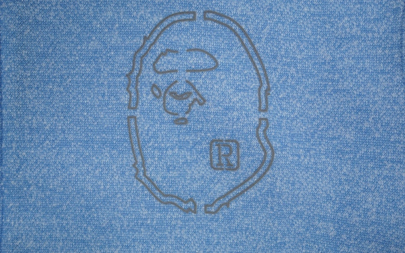 BAPE Heather Blue Outline Apehead Hoodie Blue