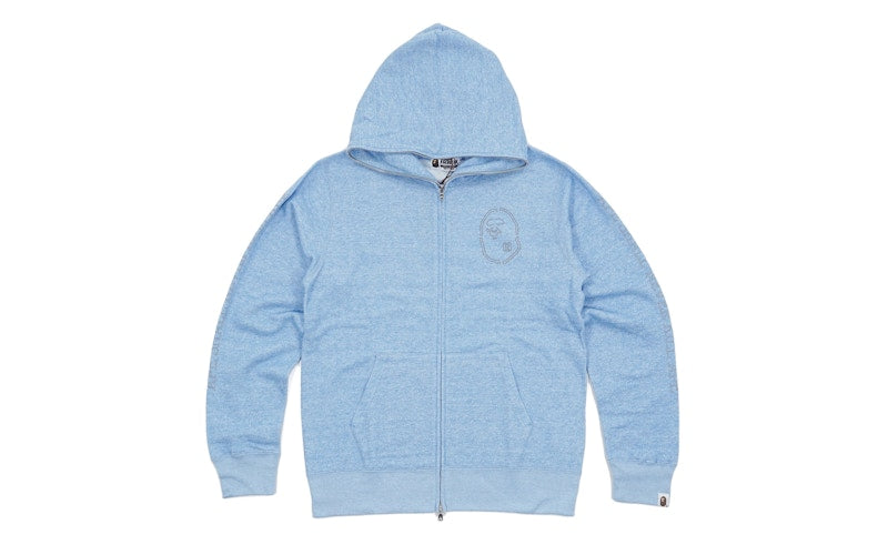 BAPE Heather Blue Outline Apehead Hoodie Blue