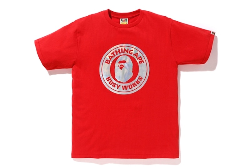 BAPE Hologram Busy Works Tee Red