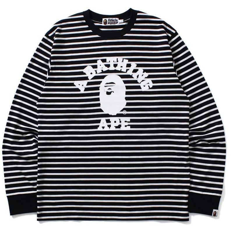 BAPE X Lacoste  Hoop Striped Polo Shirt Black/White