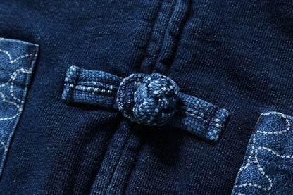 BAPE Indigo Shark Button Hoodie Indigo