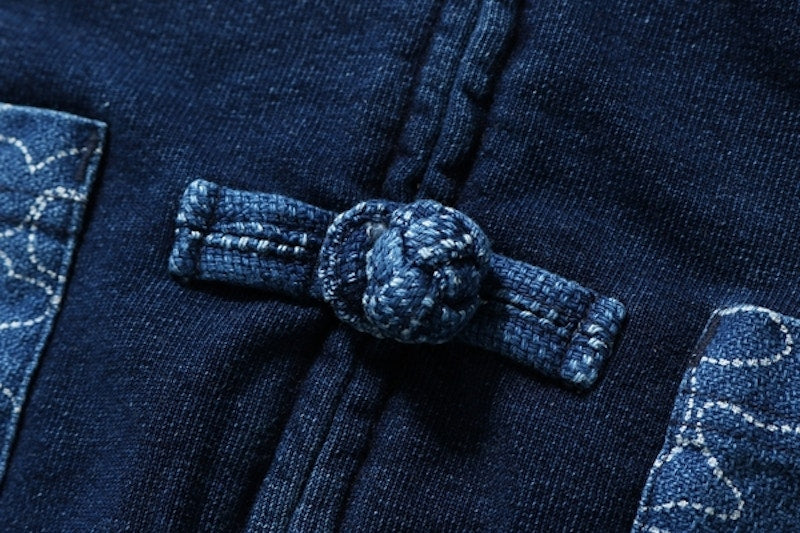 BAPE Indigo Shark Button Hoodie Indigo