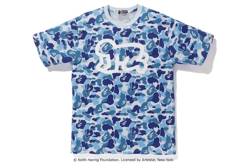 BAPE Keith Haring ABC Tee Navy Camo