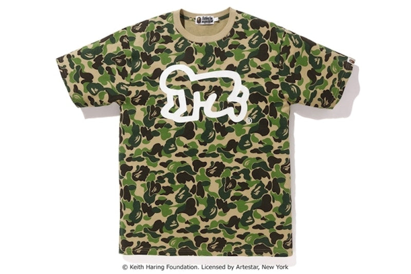 BAPE Keith Haring ABC Tee Yellow Camo