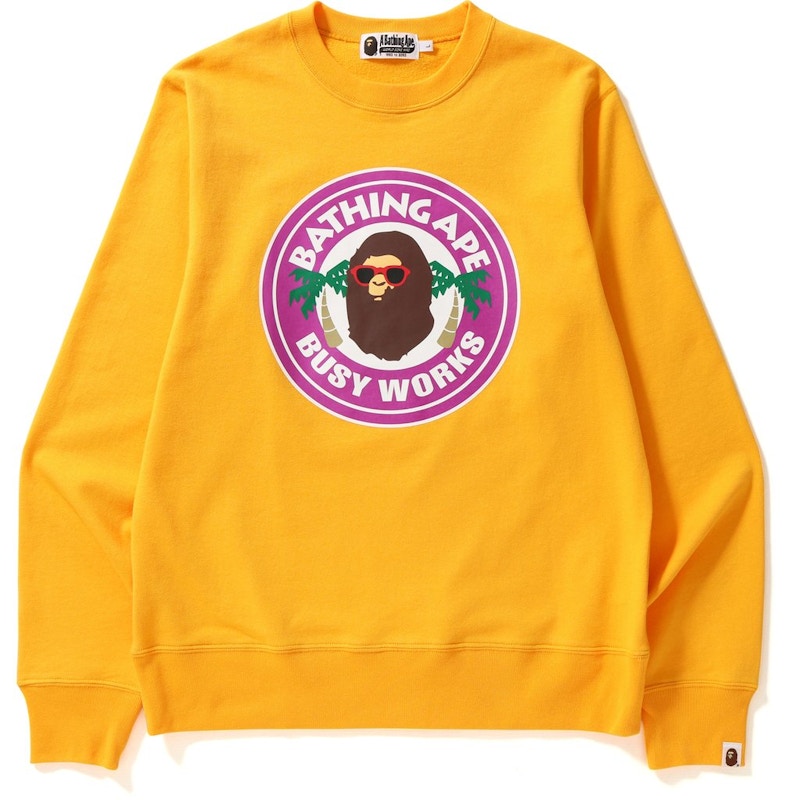 BAPE La Busy Works Crewneck Crewneck Yellow