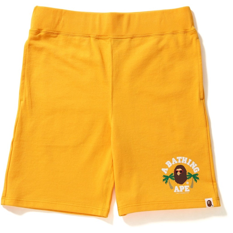 BAPE La College Sweat Shorts Shorts Yellow