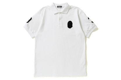 BAPE Large Ape Head Sleeve Logos Polo White