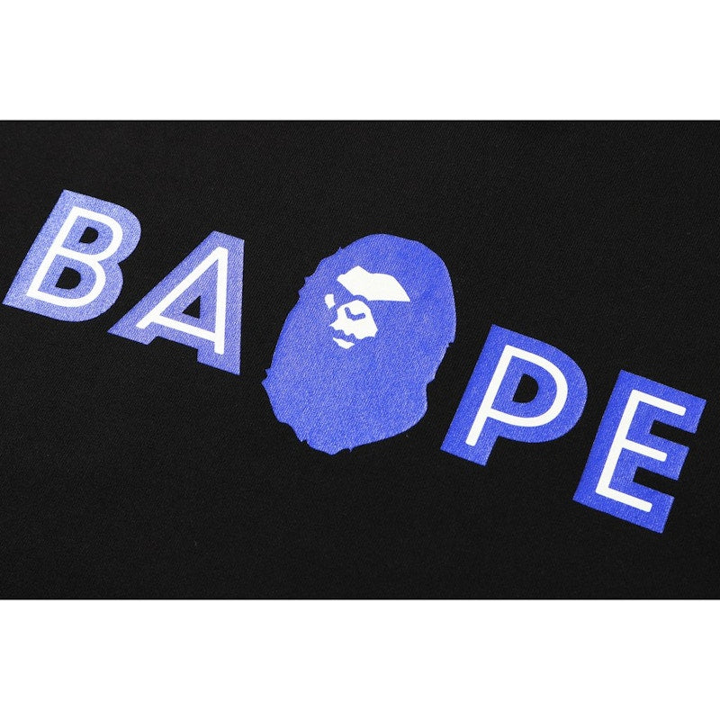 BAPE Layered Mad Face Wide Pullover Hoodie Black