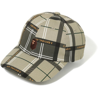 BAPE Logo Check Panel Cap Beige
