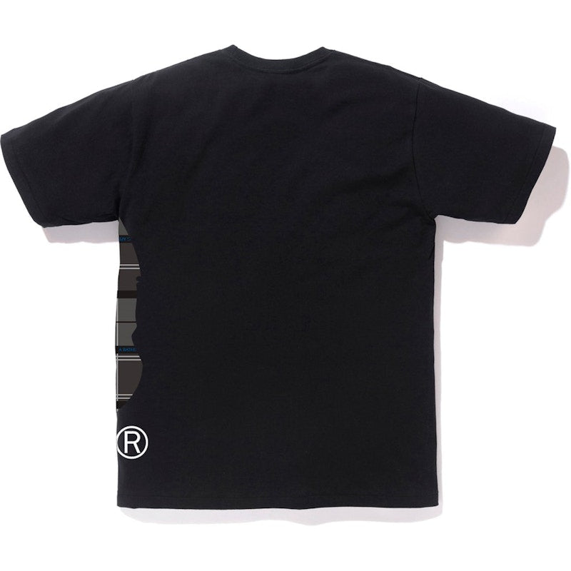BAPE Logo Check Side Big Ape Head Tee Black/Black