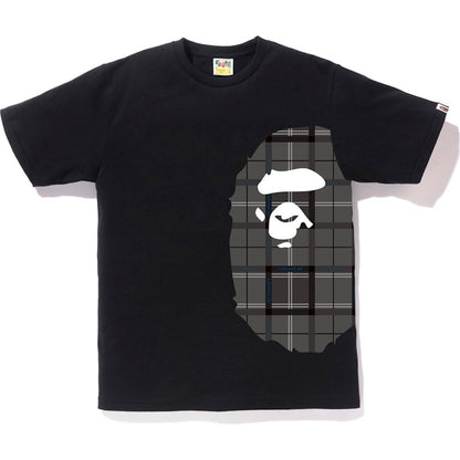 BAPE Logo Check Side Big Ape Head Tee Black/Black