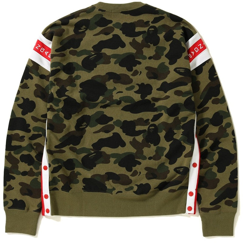 BAPE Logo Tape 1st Camo Crewneck Green