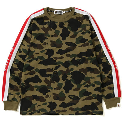 BAPE Logo Tape 1st Camo Long Sleeve Tee Green