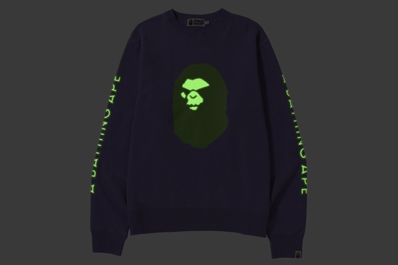 BAPE Mad Face Wide Crewneck Purple