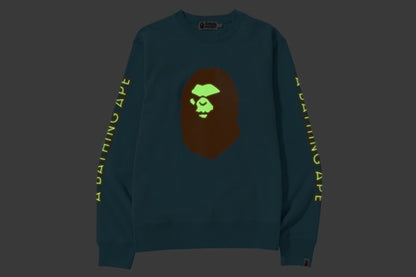 BAPE Mad Face Wide Crewneck Sax