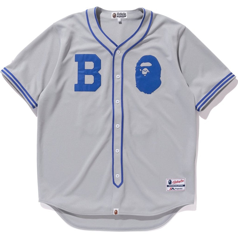 BAPE Majestic Baseball Shirt Shirt Gray