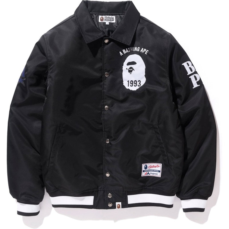 BAPE Majestic Satin Varsity Jacket Jacket Black