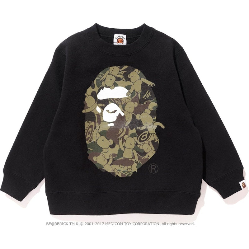 BAPE Medicomtoy Bear Crewneck Crewneck (Kids) Black