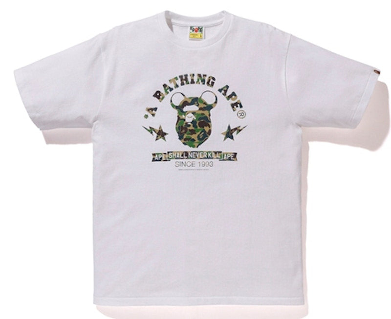 BAPE Medicom Toy Ape Head Bear Tee White/Green