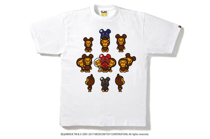BAPE Medicom Toy Bearbrick Milo Shark Tee White/Brown
