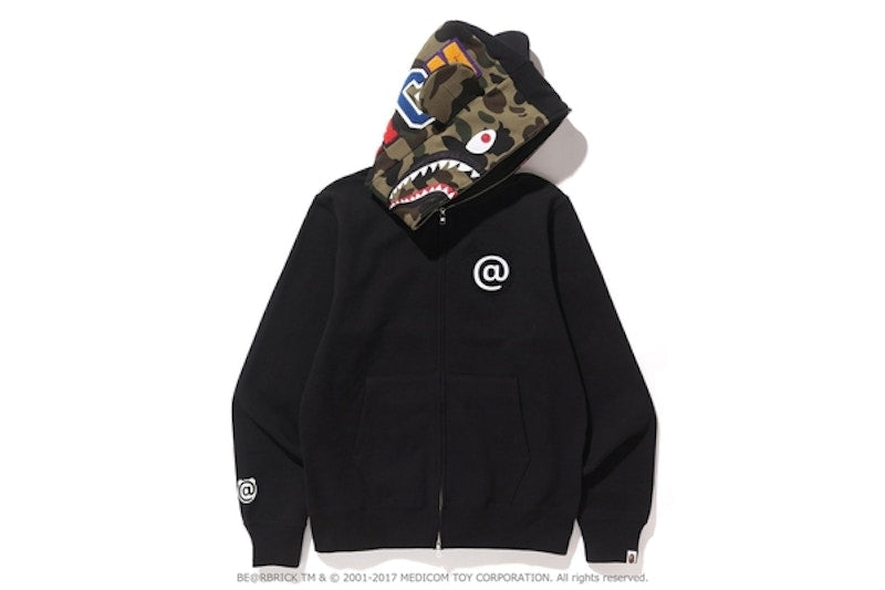 BAPE Medicom Toyshark Bear Full Zip Hoodie Black