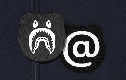 BAPE Medicom Toyshark Bear Full Zip Hoodie Navy