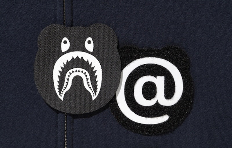 BAPE Medicom Toyshark Bear Full Zip Hoodie Navy
