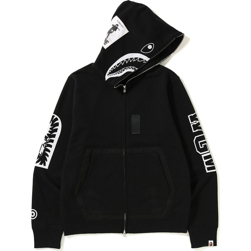 BAPE Military Shark Full Zip Hoodie Black