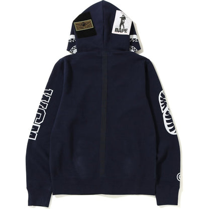 BAPE Military Shark Full Zip Hoodie Navy