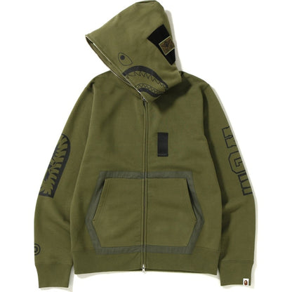 BAPE Military Shark Full Zip Hoodie Olive