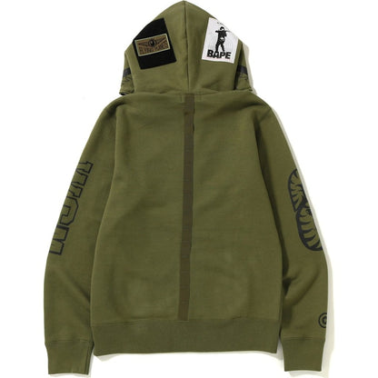 BAPE Military Shark Full Zip Hoodie Olive
