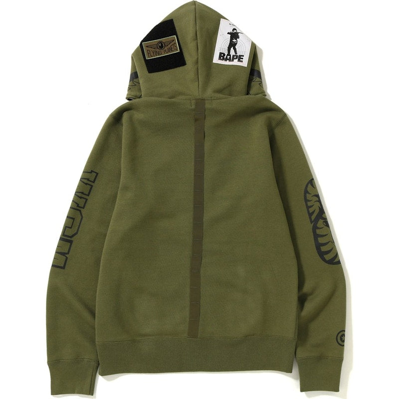 BAPE Military Shark Full Zip Hoodie Olive
