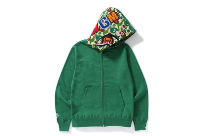 BAPE Milo Camo Milo Shark Full Zip Hoodie Green