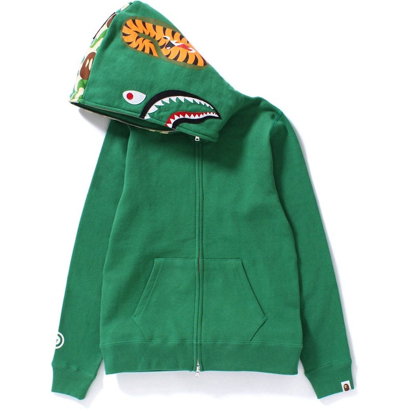 BAPE Milo Camo Milo Shark Full Zip Hoodie (Ladies) Green